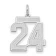 14k White Gold Number 24 Pendant, Varsity Style Sports Charm