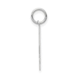 Medium Satin Number 34 Charm Pendant in Real 14k White Gold