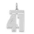 Medium Satin Number 41 Charm Pendant in Real 14k White Gold