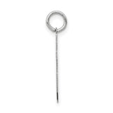 Medium Satin Number 46 Charm Pendant in Real 14k White Gold