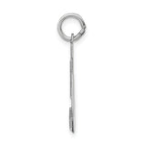 Medium Satin Number 50 Charm Pendant in Real 14k White Gold