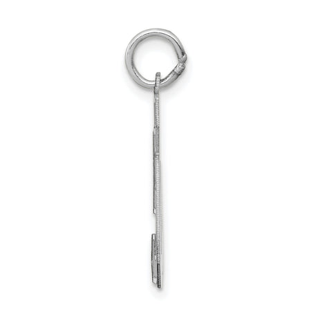 Medium Satin Number 50 Charm Pendant in Real 14k White Gold