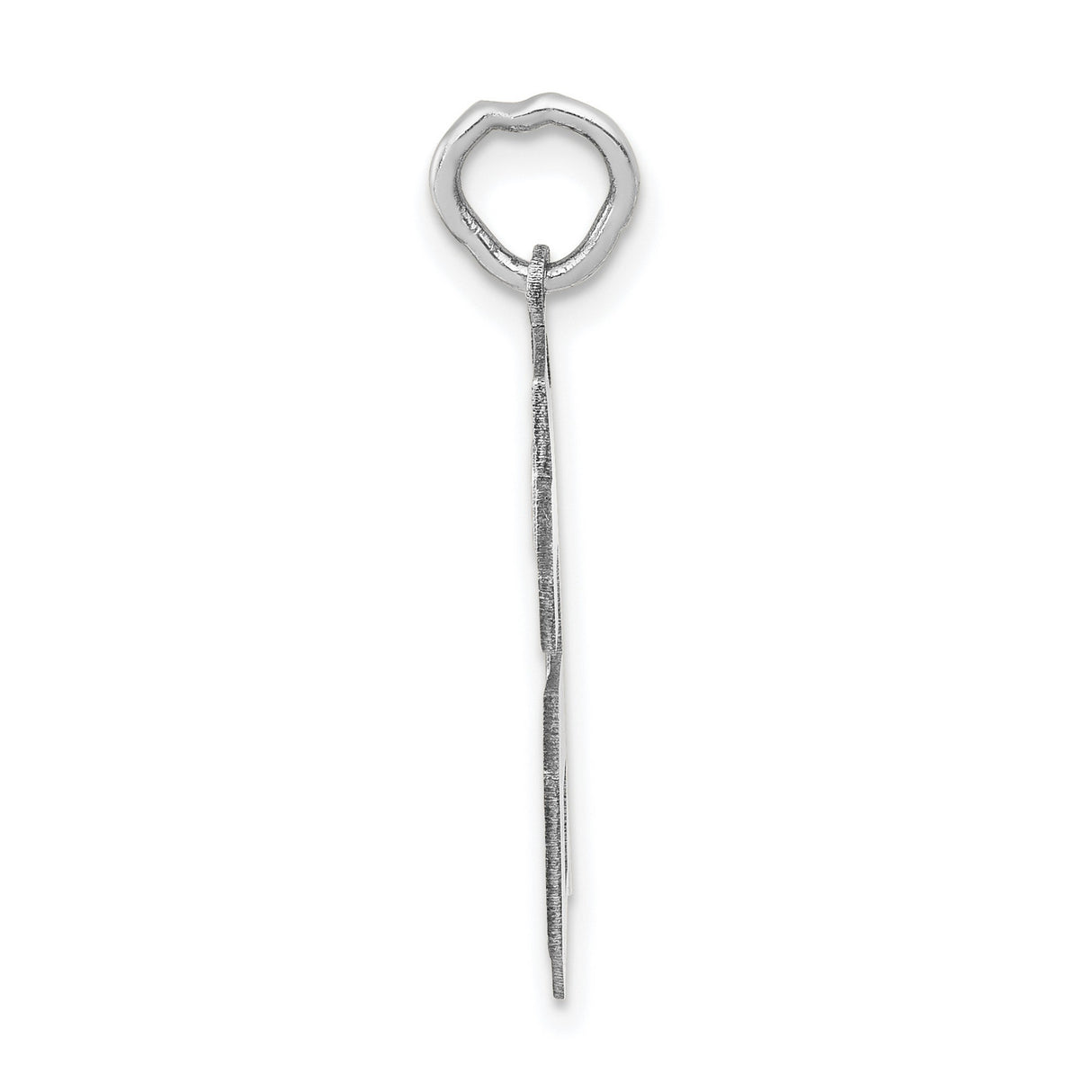 Medium Satin Number 66 Charm Pendant in Real 14k White Gold