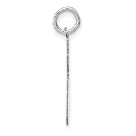 Medium Satin Number 85 Charm Pendant in Real 14k White Gold