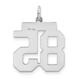 Medium Satin Number 85 Charm Pendant in Real 14k White Gold