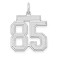 Medium Satin Number 85 Charm Pendant in Real 14k White Gold