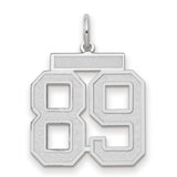 Medium Satin Number 89 Charm Pendant in Real 14k White Gold