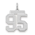Medium Satin Number 95 Charm Pendant in Real 14k White Gold