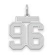Medium Satin Number 96 Charm Pendant in Real 14k White Gold