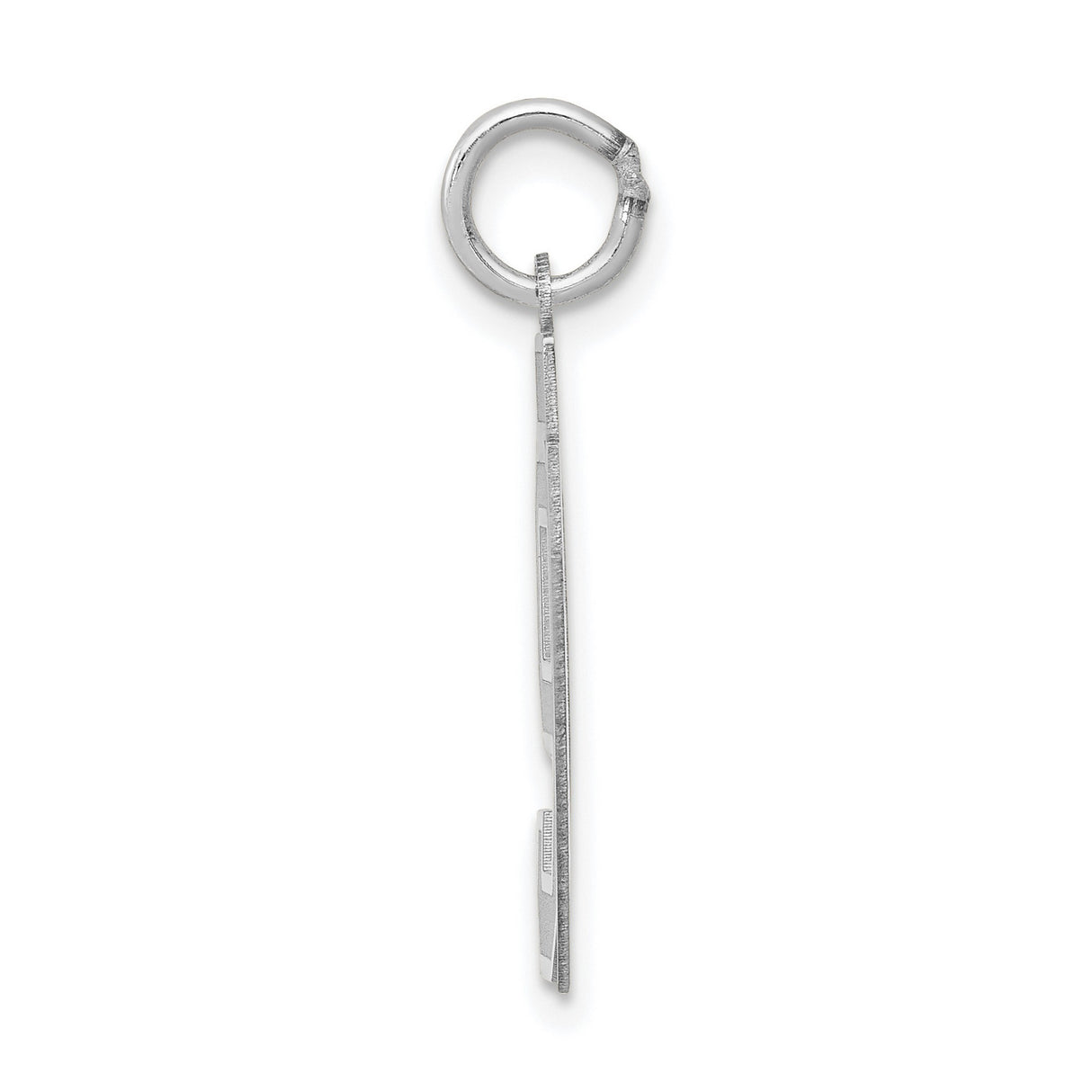 14k White Gold Number 97 Pendant Charm, Bold Jersey Style with Satin Finish
