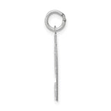 14k White Gold Number 97 Pendant Charm, Bold Jersey Style with Satin Finish