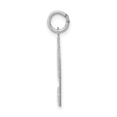 14k White Gold Number 97 Pendant Charm, Bold Jersey Style with Satin Finish