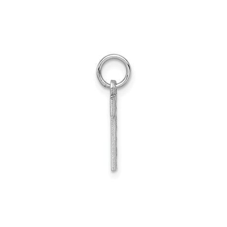 14k White Gold Number One Pendant with Textured Center and Polished Border