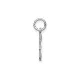 14k White Gold Number 3 Pendant Charm, Polished and Textured Unisex Jewelry