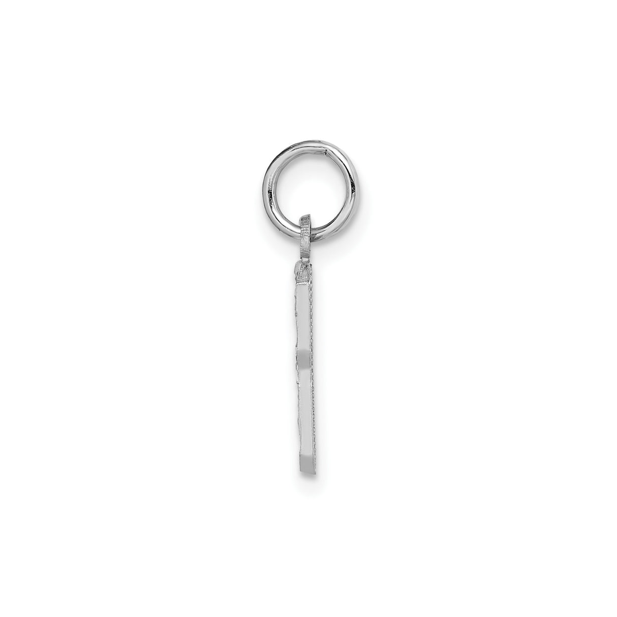 14k White Gold Number Eight Pendant Charm with Diamond-Cut Edges and Satin Finish
