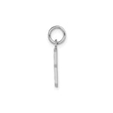 14k White Gold Number Eight Pendant Charm with Diamond-Cut Edges and Satin Finish
