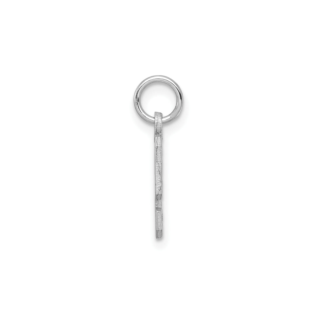 14k White Gold Number 9 Pendant Charm, Block Style Textured Design, Unisex Numeric Jewelry