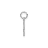 14k White Gold Number 9 Pendant Charm, Block Style Textured Design, Unisex Numeric Jewelry