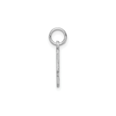 14k White Gold Number 9 Pendant Charm, Block Style Textured Design, Unisex Numeric Jewelry