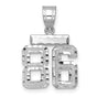 Small Brushed Diamond-cut Number 86 Charm Pendant in Real 14k White Gold