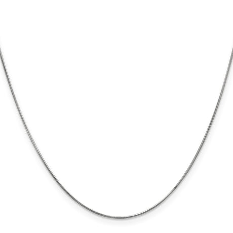 14K White Gold 0.6 mm Polished Chain Necklace, Solid