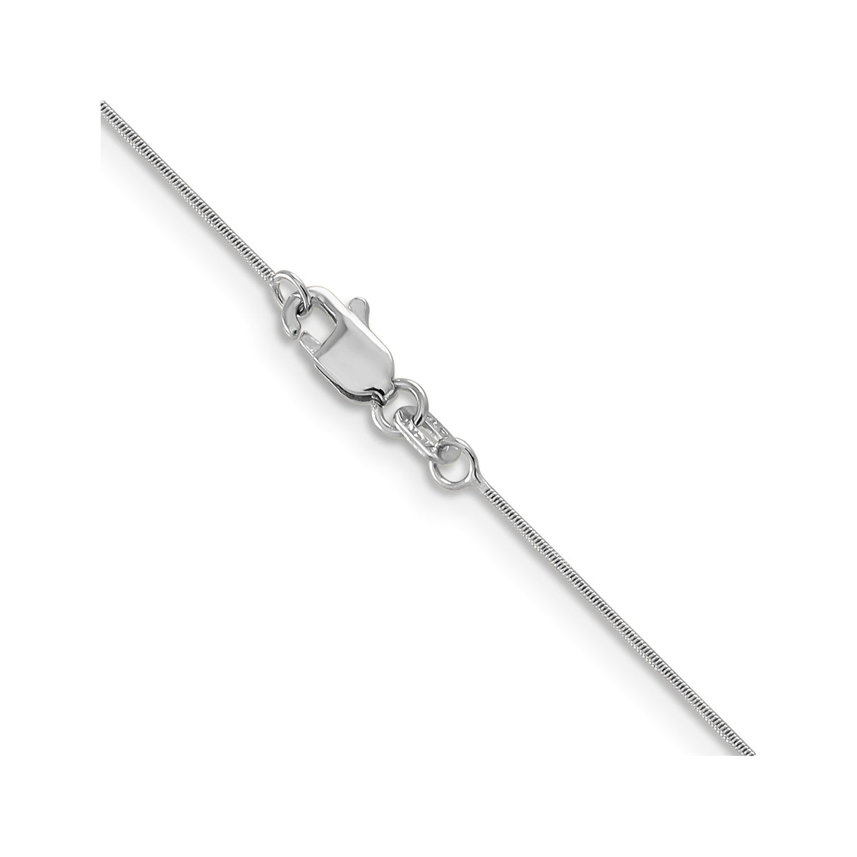 14K White Gold 0.6 mm Polished Chain Necklace, Solid alternate angle