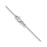 14K White Gold 0.6 mm Polished Chain Necklace, Solid alternate angle