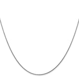 14K White Gold 0.8 mm Polished Chain Anklet, Solid