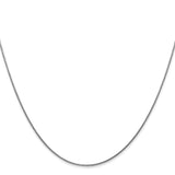 14K White Gold 0.8 mm Polished Chain Necklace, Solid