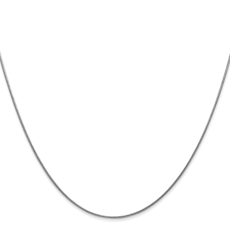 14K White Gold 0.8 mm Polished Chain Necklace, Solid