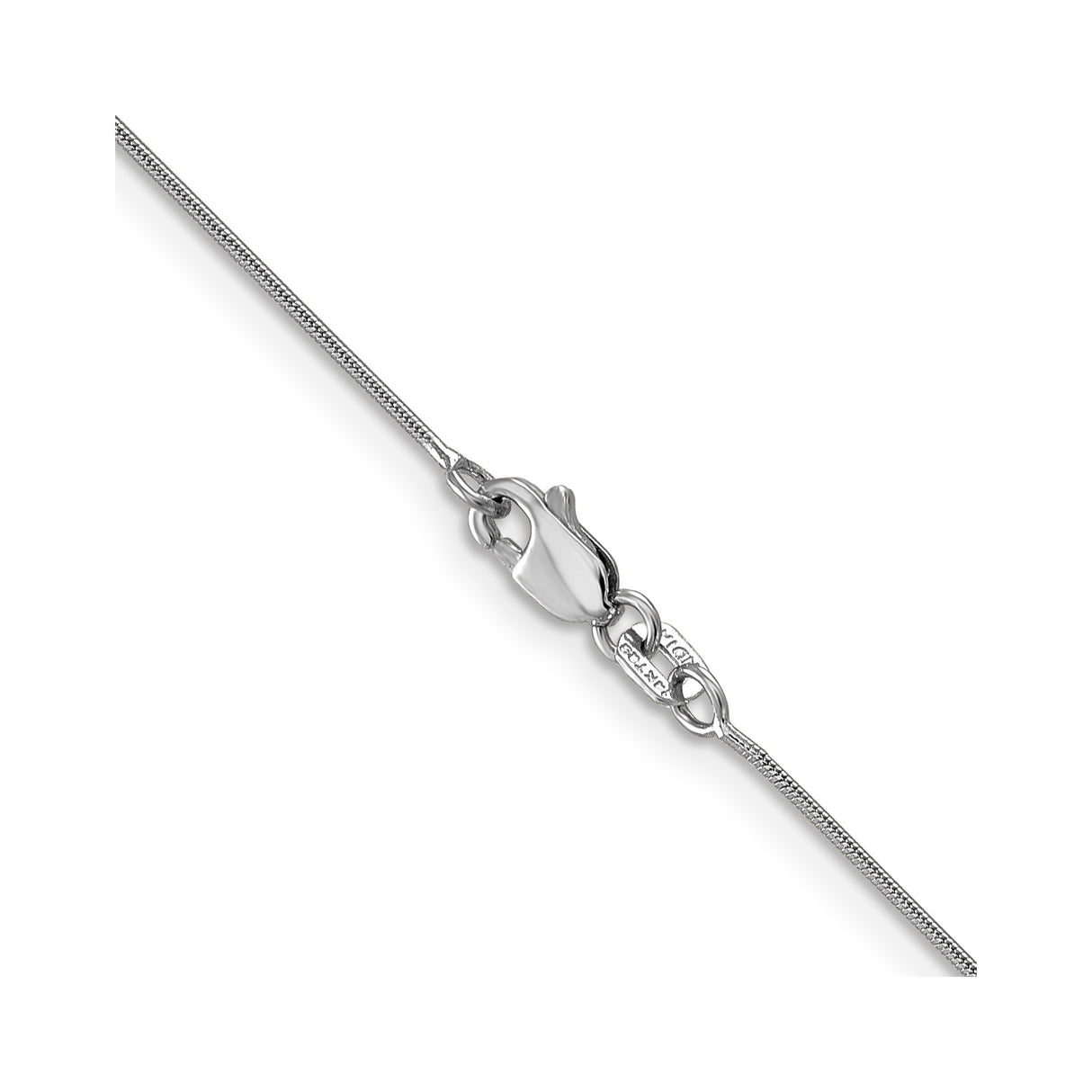 14K White Gold 0.8 mm Polished Chain Necklace, Solid alternate angle