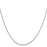 14K White Gold 0.9 mm Polished Chain Necklace, Solid