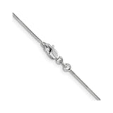 14K White Gold 0.9 mm Polished Chain Necklace, Solid alternate angle