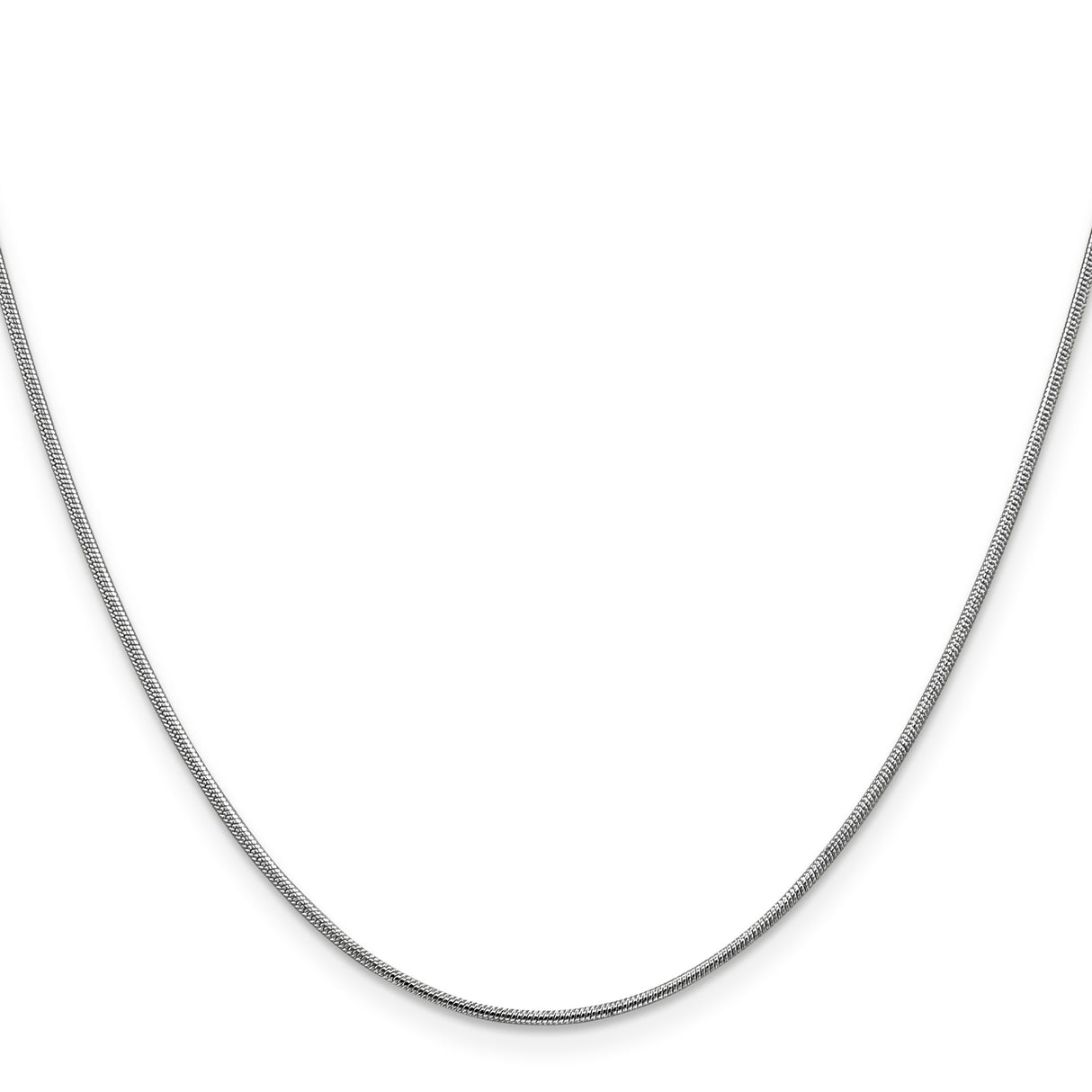 14K White Gold 1.1 mm Polished Chain Necklace, Solid
