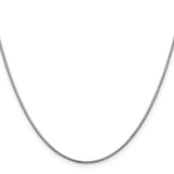 14K White Gold 1.1 mm Polished Chain Necklace, Solid