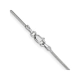 14K White Gold 1.1 mm Polished Chain Necklace, Solid alternate angle