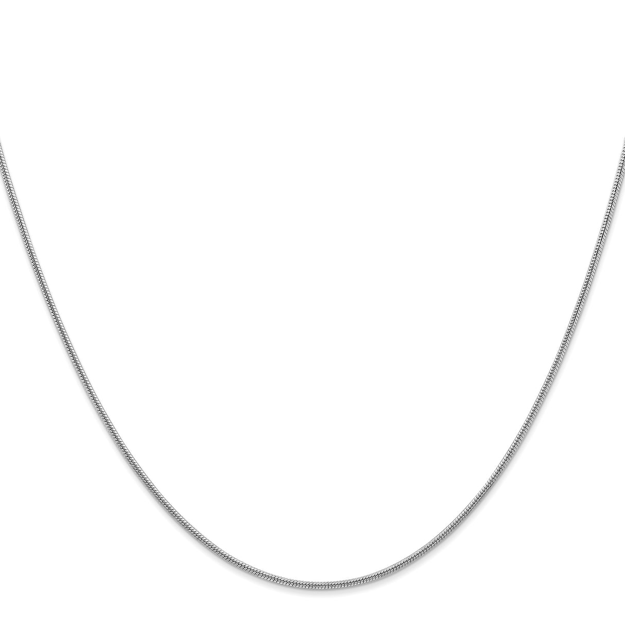 14K White Gold 1.4 mm Polished Chain Necklace, Solid