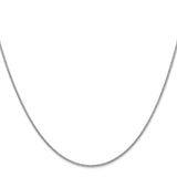 14K White Gold 1.4 mm Polished Chain Necklace, Solid