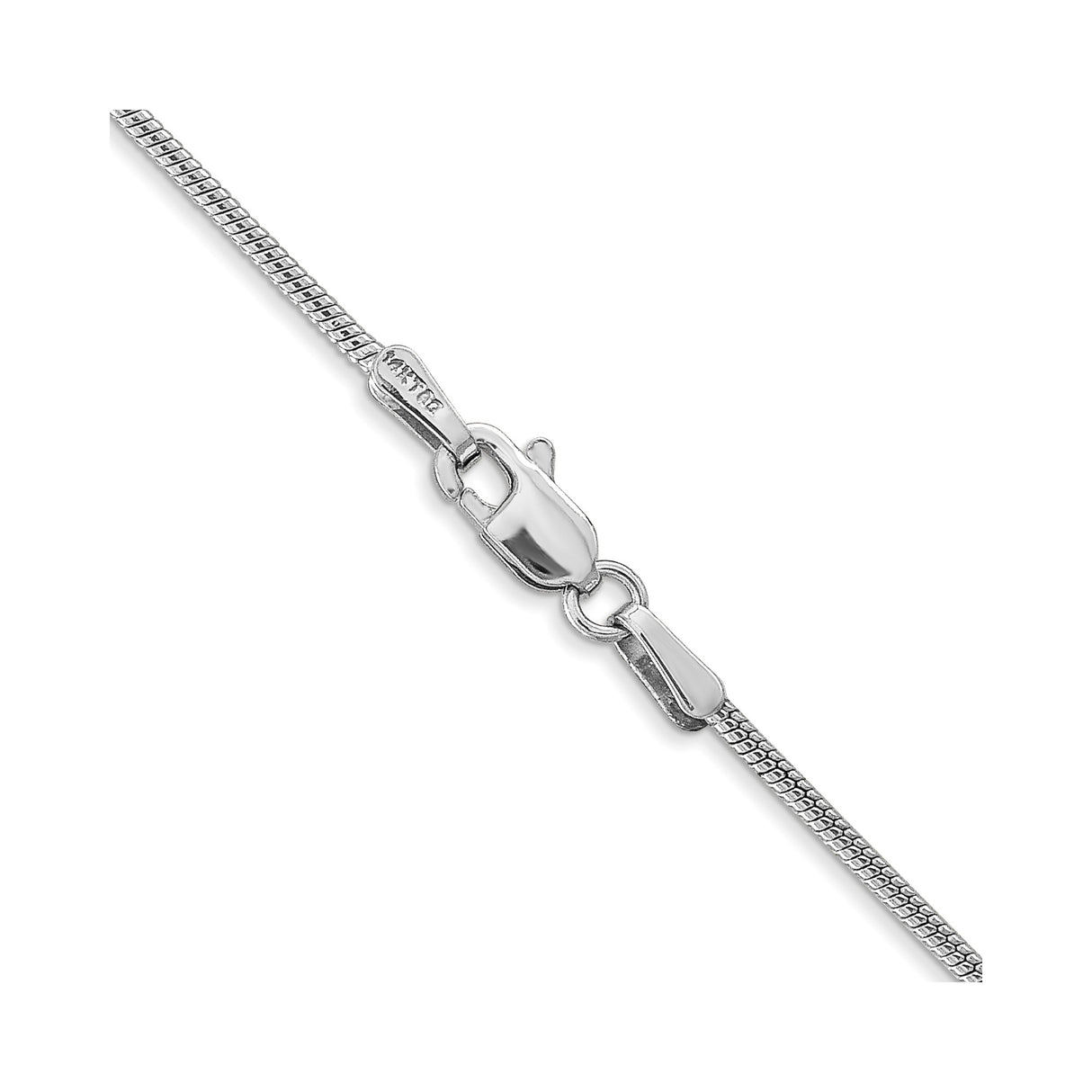 14K White Gold 1.4 mm Polished Chain Necklace, Solid alternate angle