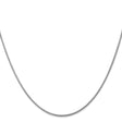 14K White Gold 1.6 mm Polished Chain Necklace, Solid