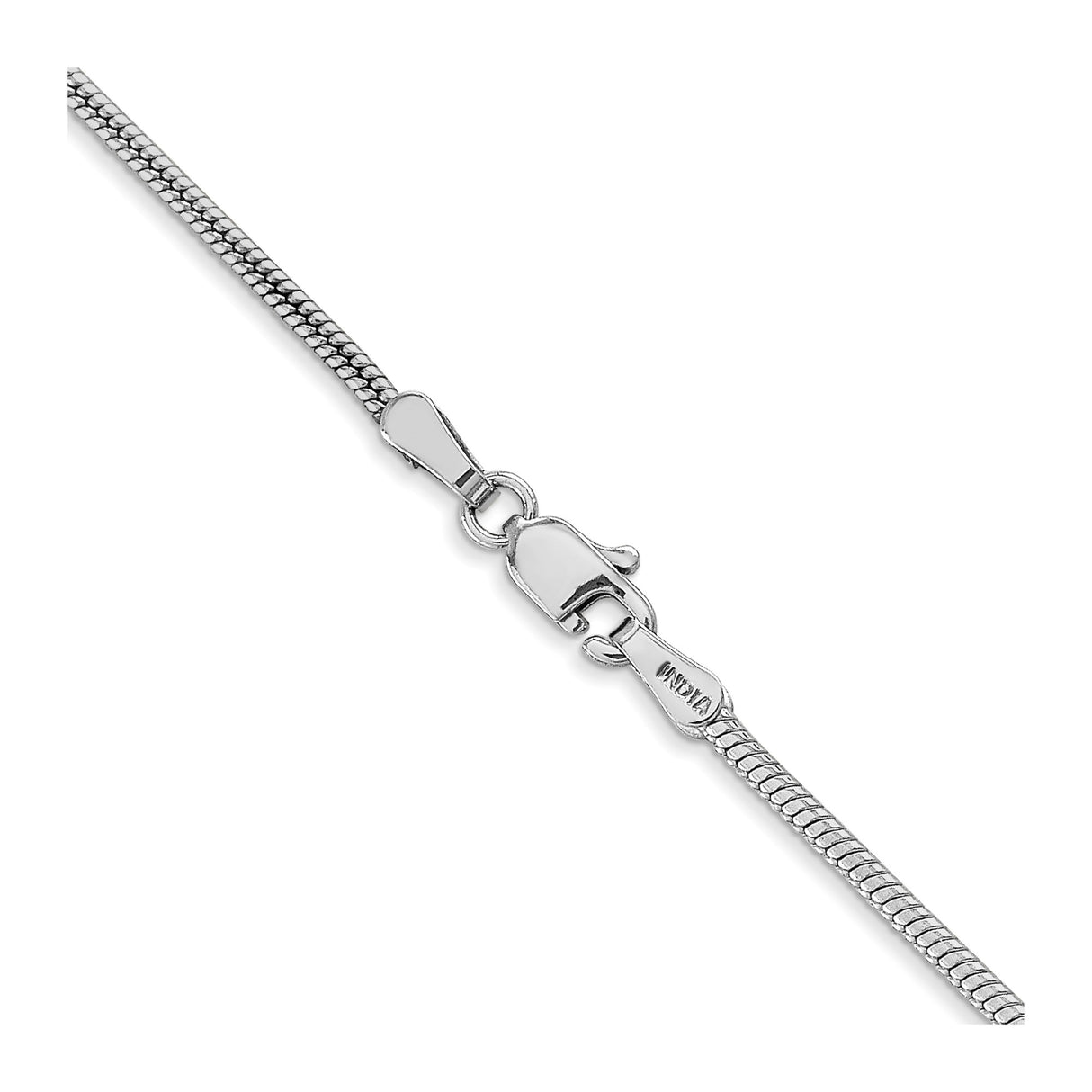 14K White Gold 1.6 mm Polished Chain Necklace, Solid alternate angle