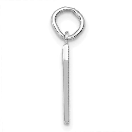 14k White Gold Number 7 Pendant Charm, Polished Plain Numeric Unisex Jewelry