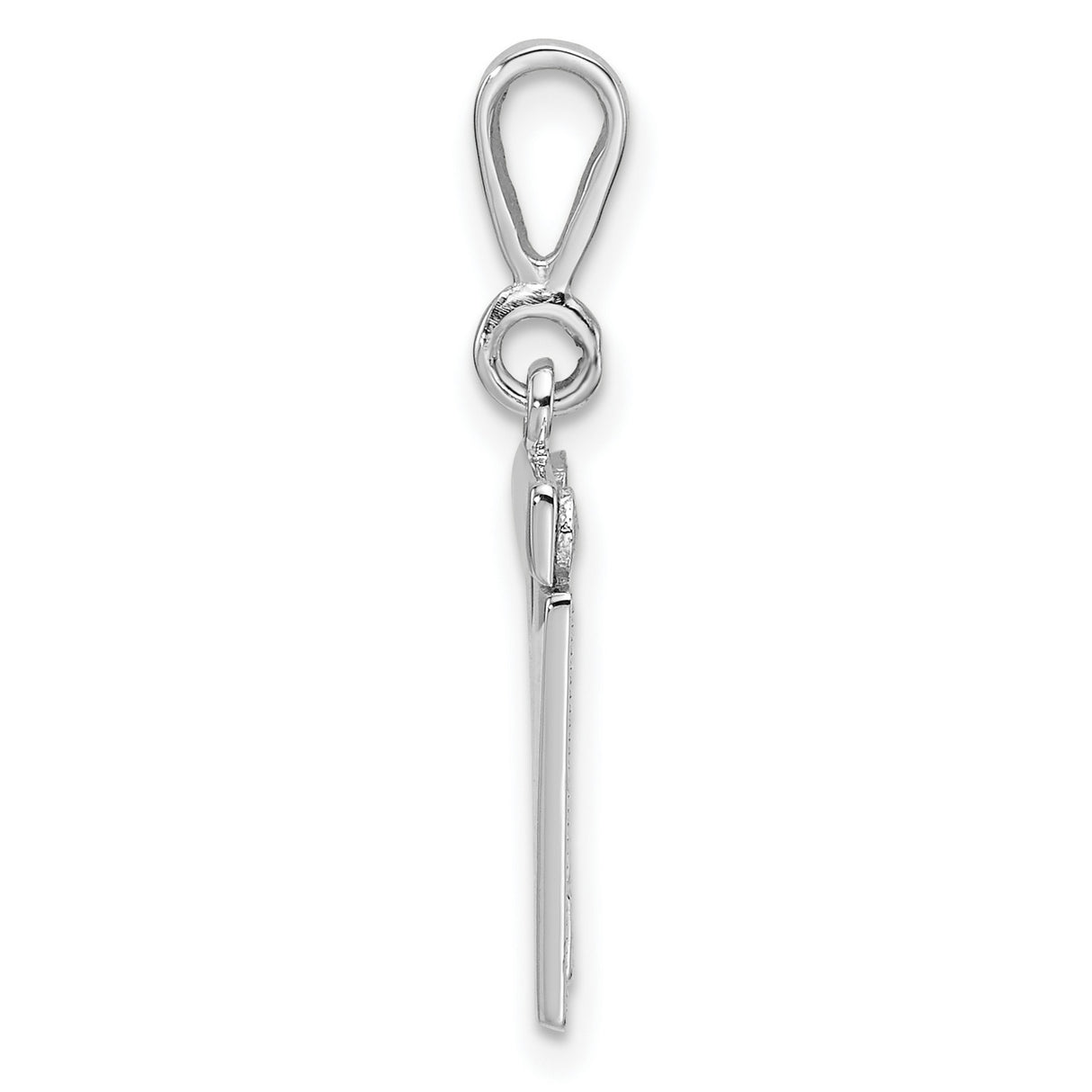 14k White Gold Chai Pendant with Hebrew Life Symbol, Jewish Religious Jewelry