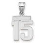 14k White Gold Number 15 Pendant, Quinceañera or Anniversary Charm for Women or Unisex Wear