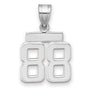 Small Polished Number 88 Charm Pendant in Real 14k White Gold