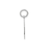 14k White Gold Number 2 Charm Pendant with Satin Inlay, Bold Block Font Design