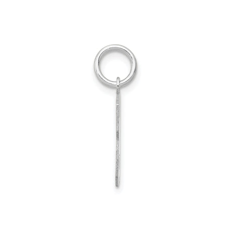 14k White Gold Number 3 Pendant Charm, Bold Block Numeral Design, Unisex Sports Jewelry