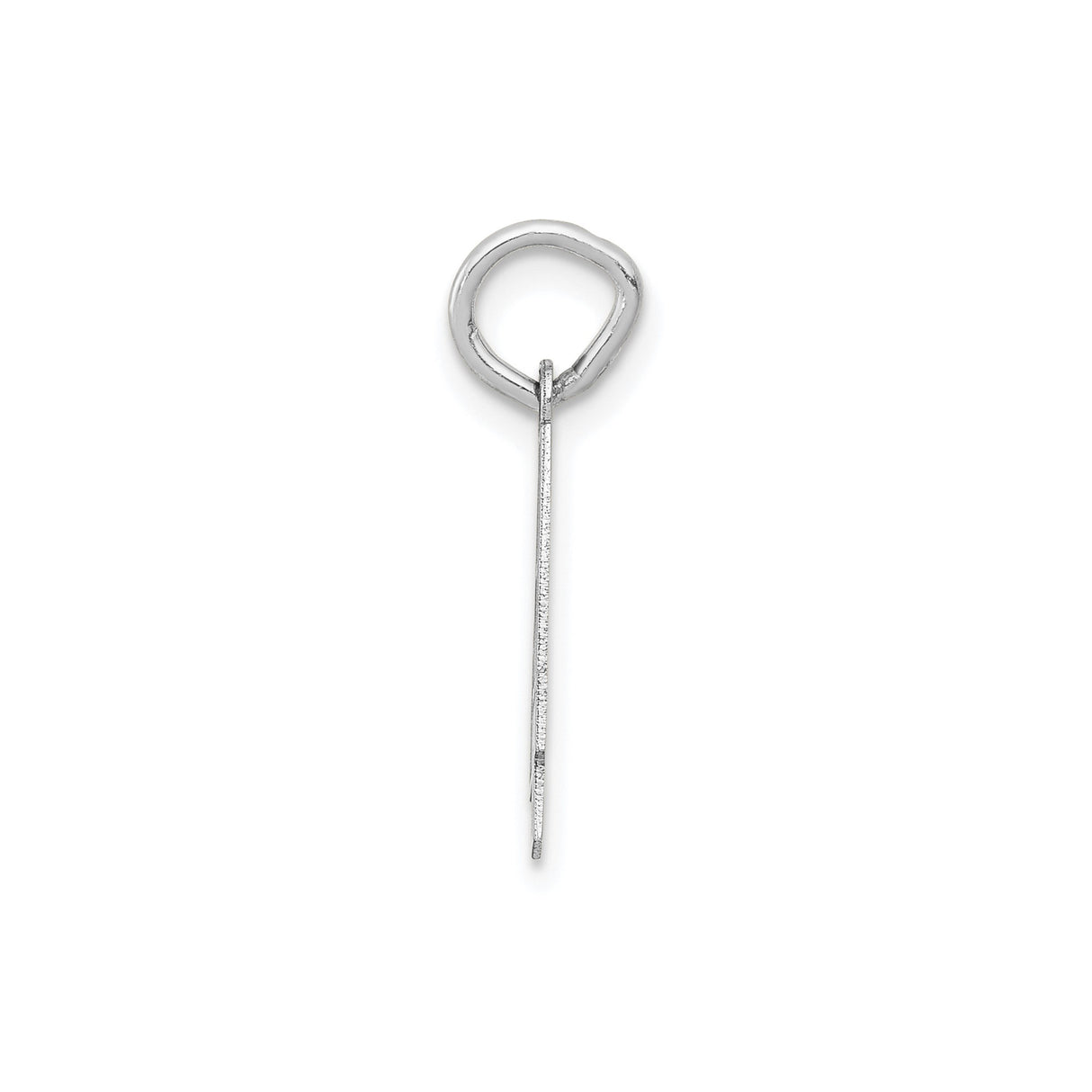 14k White Gold Number Four Pendant with Textured Interior, Minimalist Unisex Charm