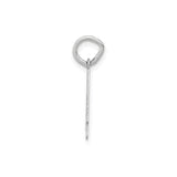 14k White Gold Number Four Pendant with Textured Interior, Minimalist Unisex Charm
