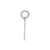 14k White Gold Number 6 Charm Pendant, Bold Block Numeric Design for Men or Women